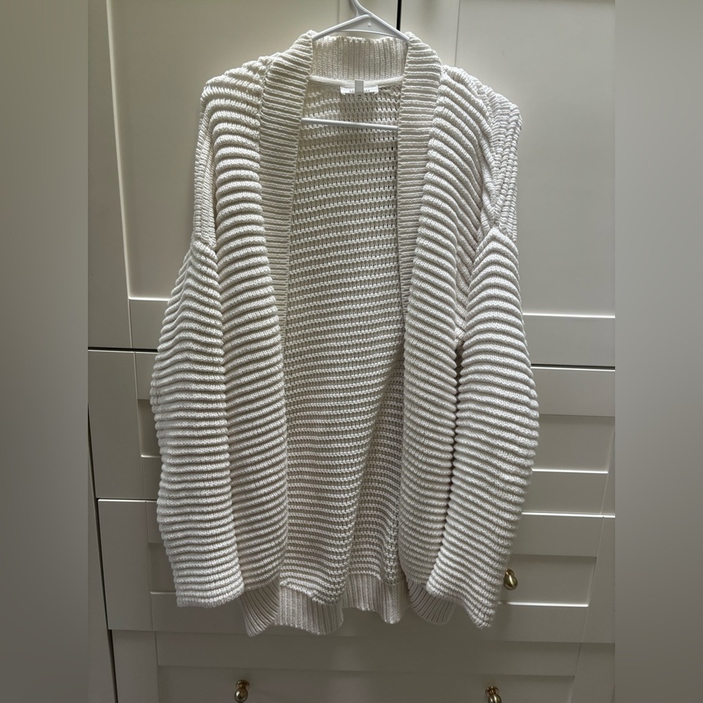 Haven White Ribbed Women's Sweater